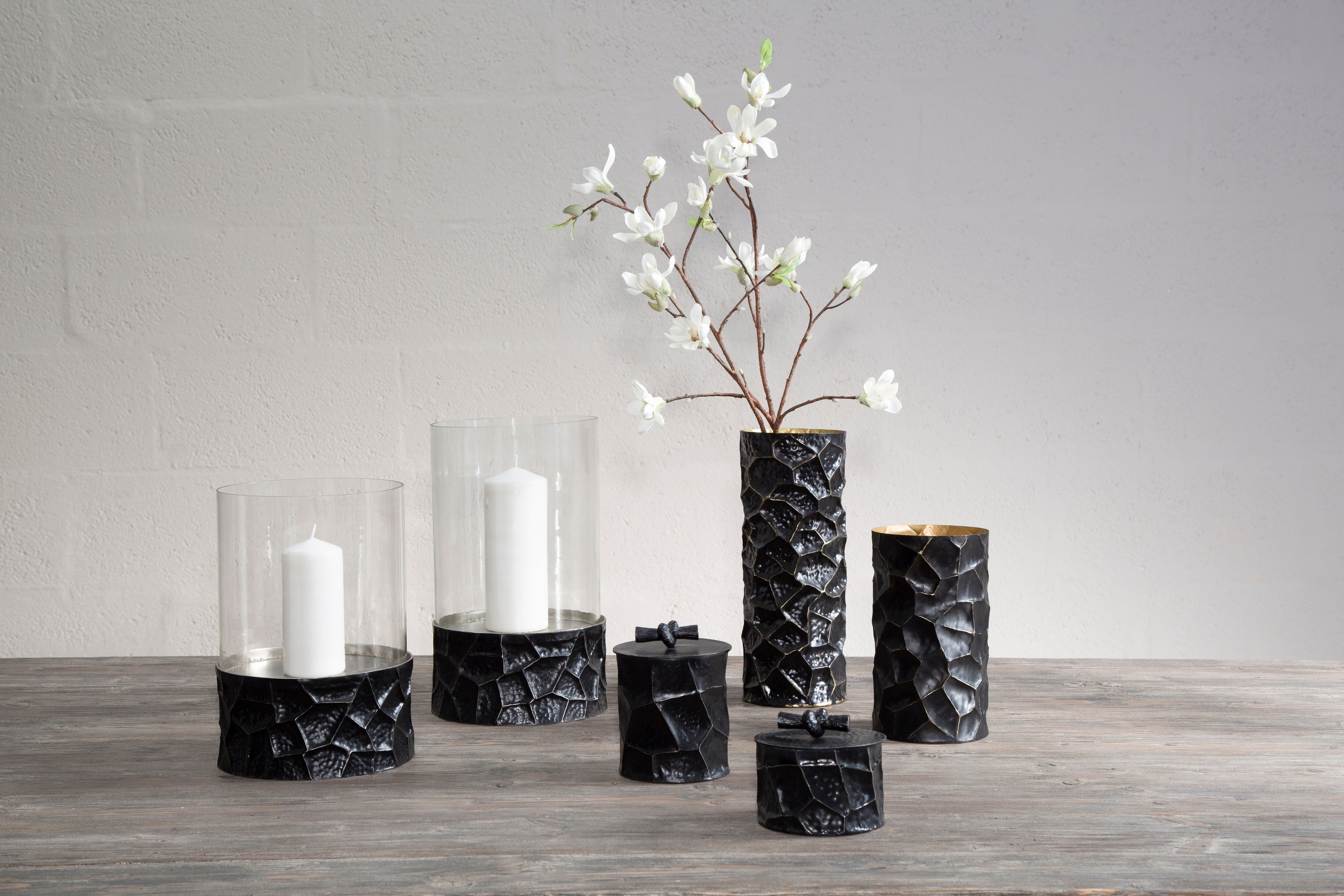 Koby Hammered Black Trinket Box | Small